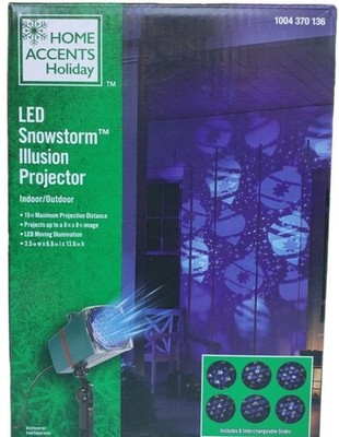 Home Accents Holiday LED Snowstorm Illusion Projector Blue/White Images New