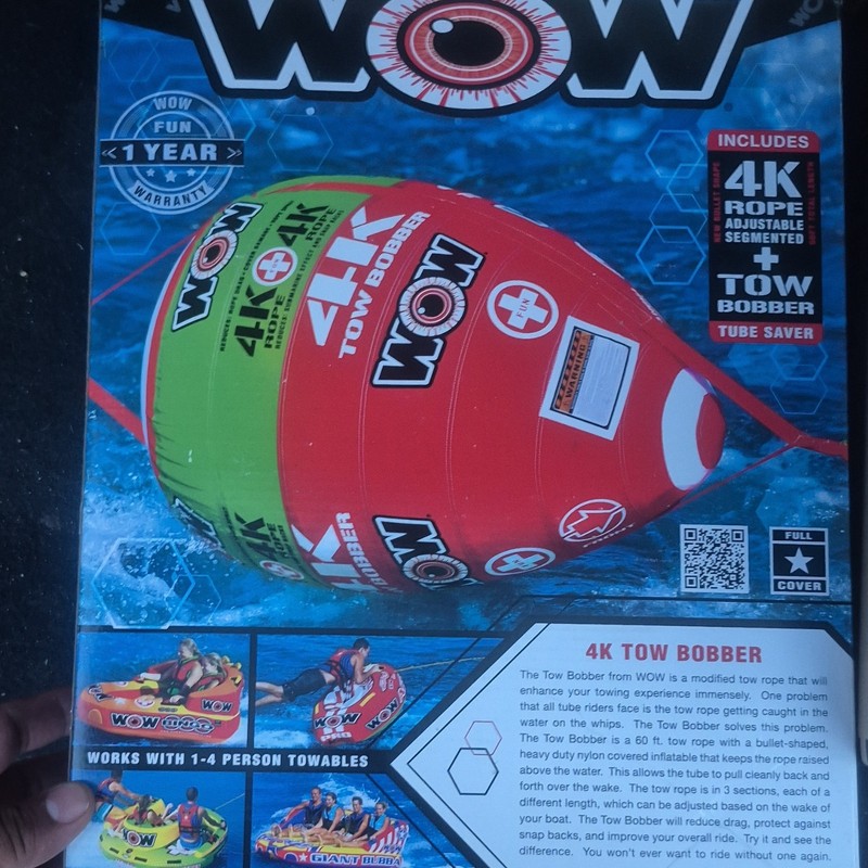 WOW 4K Tow Bobber PVC Tube Saver Towable Accessory for 1-4 Person