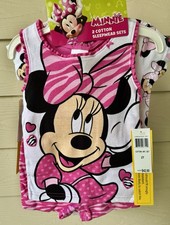 Disney Little Girls Minnie Mouse 4-Piece Cotton Pajama Short Set 2T,3T,4T , NWT