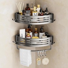 Corner Shower Caddy Suction Cup, 2 Pack Shower Shelves Corner No Drilling,