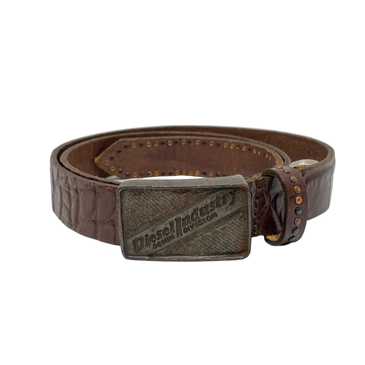 Diesel Brown Leather Belt Medium 26-28 Made in USA B-1DR Woman Belt in treated leather | Brown | Diesel main image 4