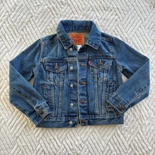 Levi  s Kids Denim Trucker Jacket Blue Jean Classic Size 4 XS Snap Front