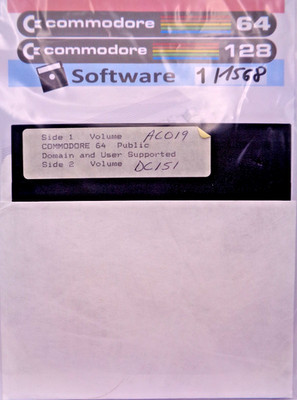 COMMODORE 64/128 -- US PUBLIC DOMAIN DISK AC019/DC151 (DISK)