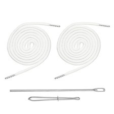 2Pcs Drawstring Cord, 51" Drawstring with Threader(0.2" D, Pure White)