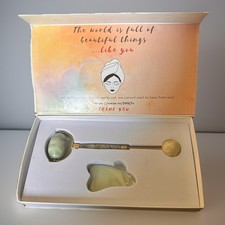 Face  Neck Jade Roller Skin Care Massager Gua Sha stone Home Spa Set Beauty