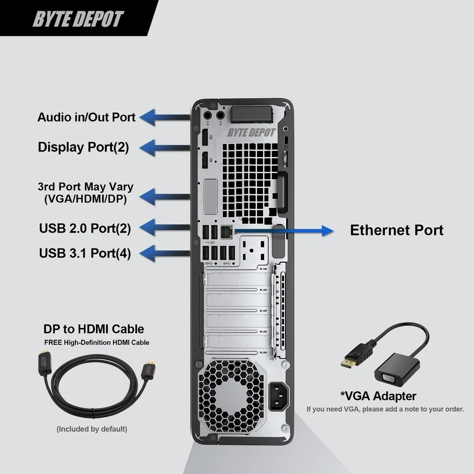 HP Desktop Computer PC Up to i7 9TH, 64GB RAM, 2TB SSD,  Windows 10/11,WIFI - Image 2 of 4