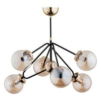 Deckenleuchten Bernstein Schwarz Gold 6X40W/E14 Glamour Modern