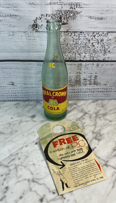 Vintage RC Royal Crown Cola Bottle Nehi Green Glass 10 oz Ardmore OKLA