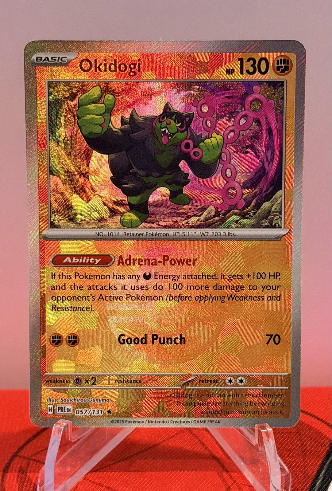 OKIDOGI 057/131 PRISMATIC EVOLUTIONS POKEMON (MASTER BALL HOLO, NM)