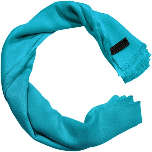 CJ Apparel Turquoise Solid Color Nepalese Fringe Shawl Seconds Wrap Pashmina NUEVO - Imagen 9 de 11