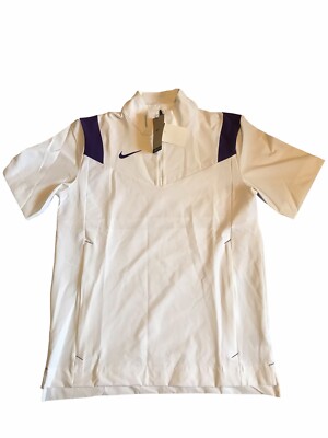 Nike Football Short Sleeve Sideline Jacket DJ5113-104 Size Small WHITE / PURPLE