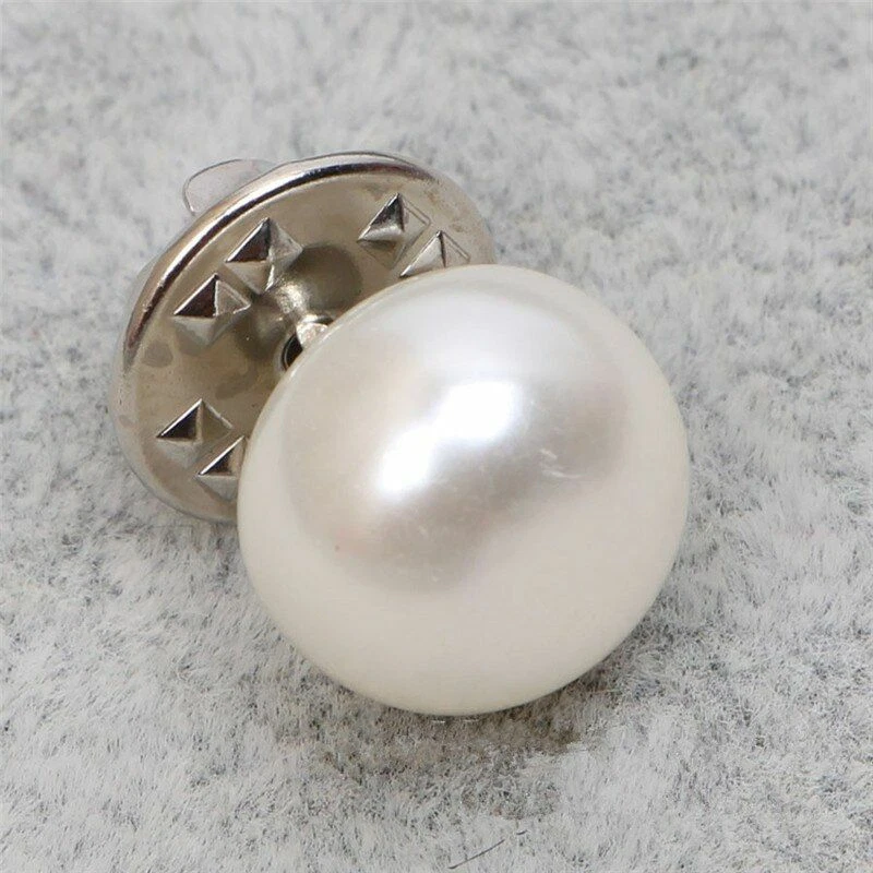 6pcs/lot Imitation Pearl Brooch Pins Zircon Circle Button Pin Women Jewelry Acc - Image 3 of 4