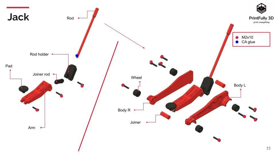 PrintFully3D 1/10 Escala Jack Impreso en 3D Crawler Accesorios Prueba Foto 3 de 4