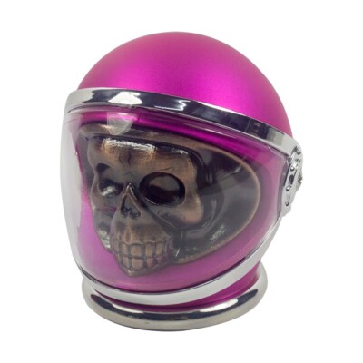 3'' 4 PC 3D Metal Skull in Helmet Tobacco Herb Spice Grinder Smoke Crusher PINK