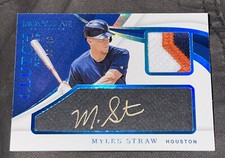 2019 Myles Straw Panini Immaculate Blue Rookie Clutch Autograph Patch RC /10 🔥