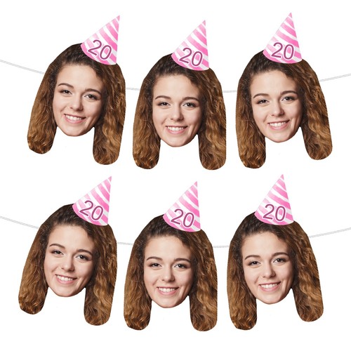 Custom Face Bunting with Party Hat & Age | Funny Personalised Birthday Banner - Picture 273 of 282