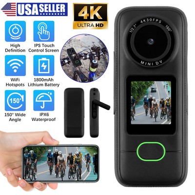 4K/30fps HD Action Camera Sport Video Waterproof Wifi HD Body Cam For Vlogging