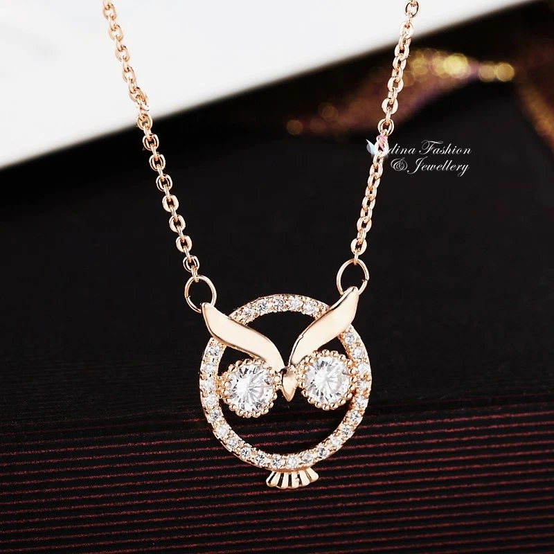 18K Rose Gold Filled Cubic Zirconia Girl Woman Sparkling Lovely