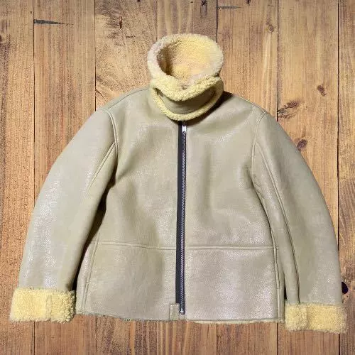Yeezy Season 3 Mouton Leather jacket Coat Beige Yellow Size M eBay
