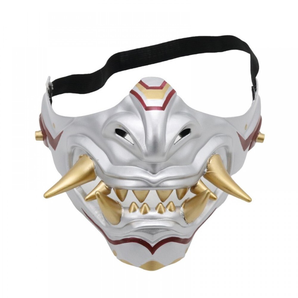 hannya様 2点セット Japanese Monster Hannya Mask Demon Oni Samurai Half Face Shield