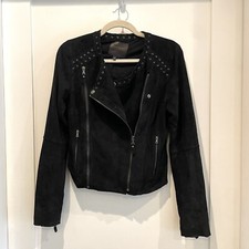Paige Black Suede Moto Jacket