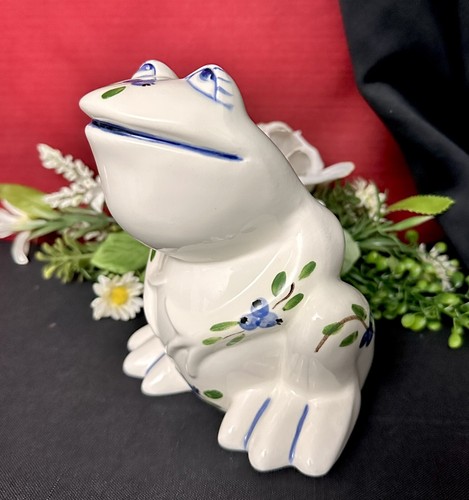 Banco de ranas de cerámica creaciones de pino brumoso estatua de rana animal alcancía - Imagen 2 de 8