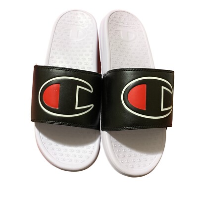 Champion Super Slide Men's Comfort Sandals White Black New 