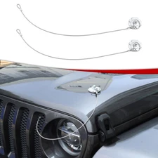 2X Silver Hood Latches Locking Catch Pin Latch Accessories Kit Universal For Car