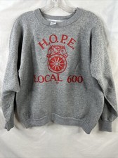 Vintage Teamster s Local 600 XL Healthknit Crewneck Sweatshirt Grey USA READ