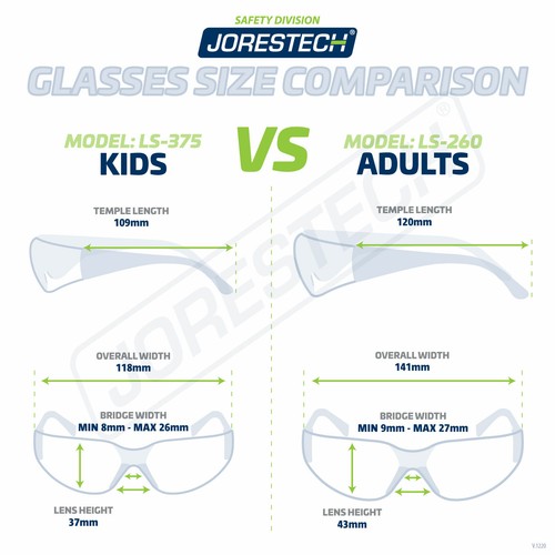 KIDS 12 PAIR JORESTECH CLEAR UV LENS LOT SAFETY GLASSES BULK NEW - Picture 2 of 9