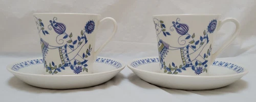 Vintage Figgjo Flint Turi Lotte 2 Cups and 2 Saucers - Hand Painted Norway