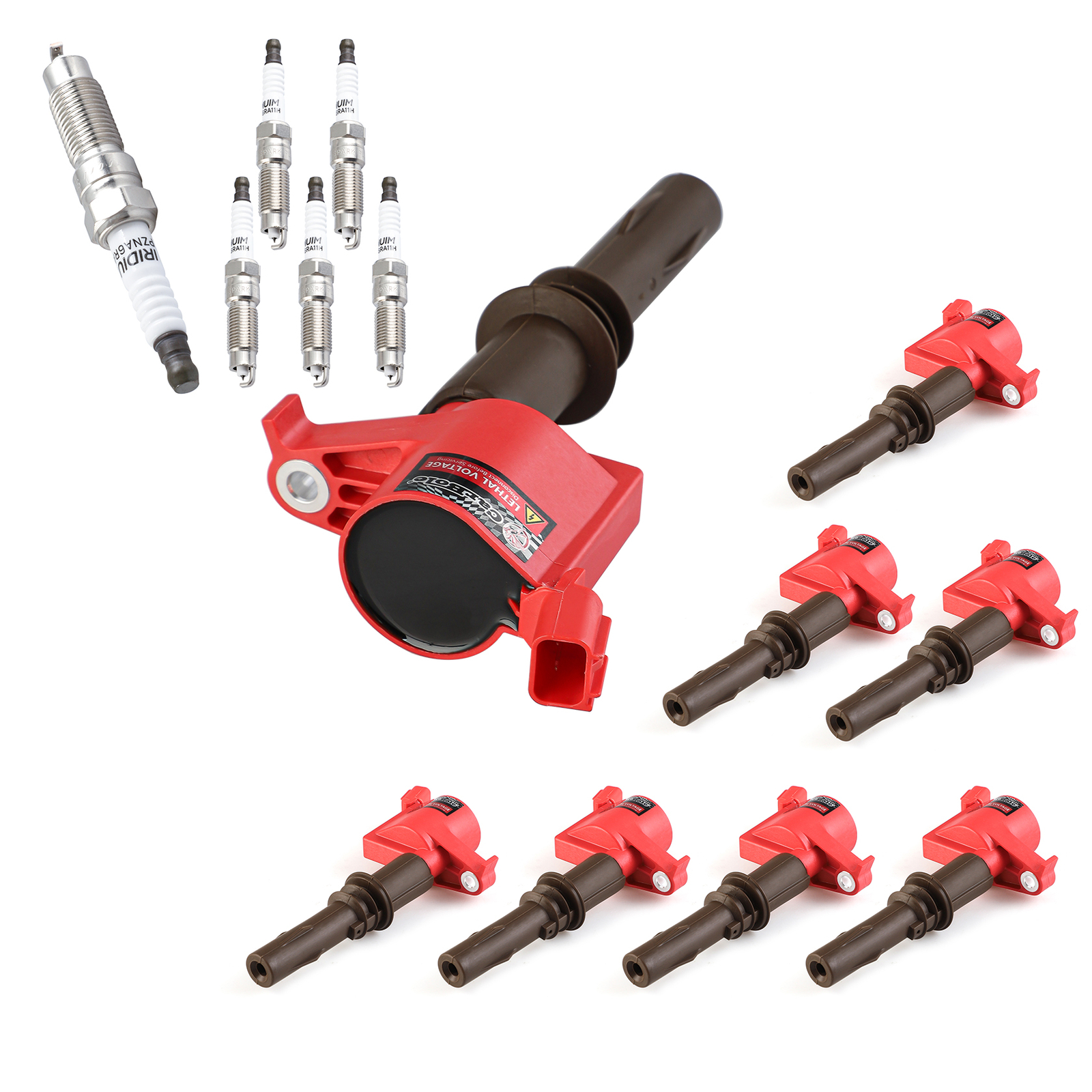 Engine Ignition Coil + MOTORCRAFT Platinum Spark Plug For Ford E150 4.6L V8