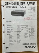 Sony Str-d460z Str-de515 Str-v505 Fm-am Stereo Receiver Service Manual Sony Str-d460z Str-de515 Str-v505 Fm-am Stereo Receiver Service Manual