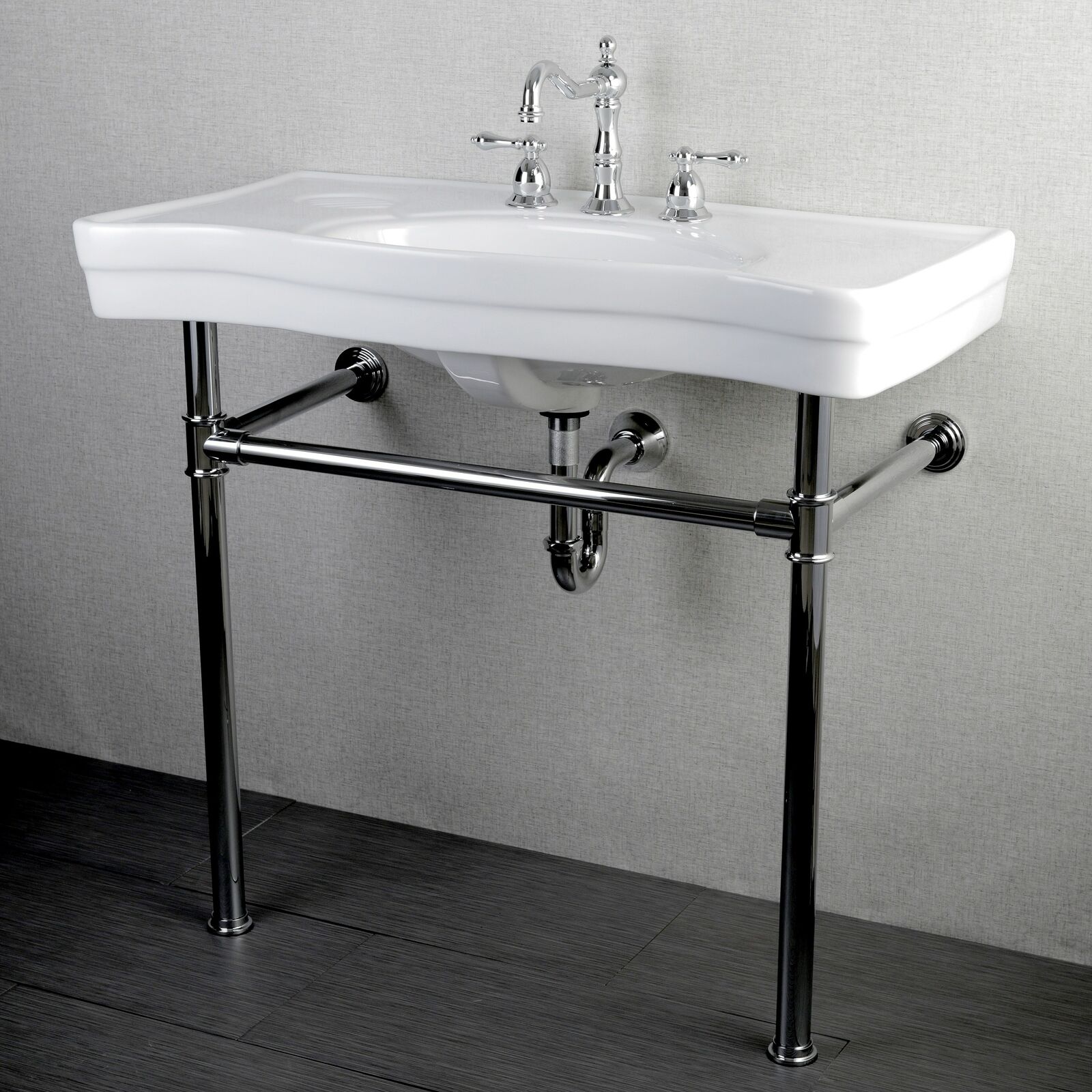 Imperial Vintage 36 Inch Wall Mount Chrome Pedestal Bathroom Sink Vanity For Sale Online Ebay