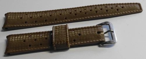 Original 1970s Vintage Tropic Swiss 16Mm Chocolate Watch Bracelet
