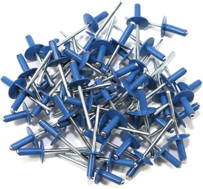 66CB Pop Rivets   3/16'' x 3/8'' Grip Range   Chevron Blue Dome Head - 250 Count