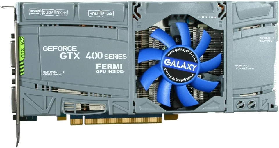 Galaxy GeForce GTX 465 (Fermi) 1GB DDR5 PCI Express 2.0 x16 SLI Support Graphics - Image 3 of 4