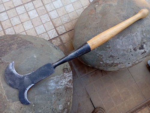 Vintage Steel Brush Axe Gaff Knife Pruning Old Farm Tool Rarity Two Blade - Picture 2 of 17