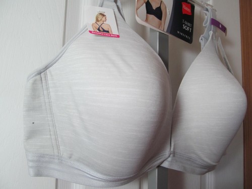 NWT HANES COMFORT FLEX FIT T-SHIRT SOFT WIREFREE BRA sz 2XL Grey - Picture 3 of 11