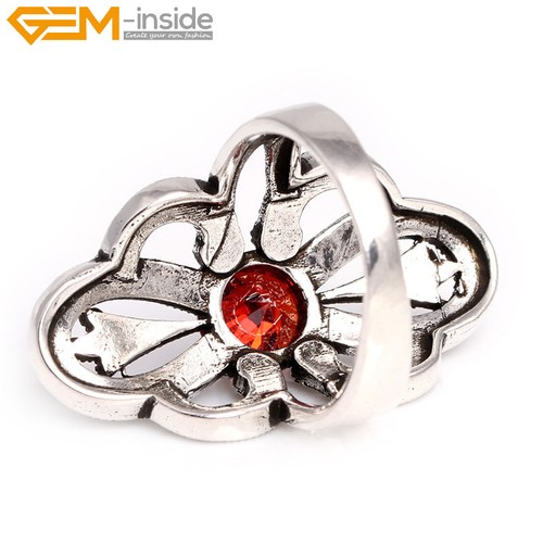 Set Ring Pendant Earrings Antiqued Tibetan Silver Marcasite Flower Shape Jewerly - Picture 41 of 81