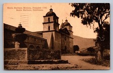 Postcard CA Santa Barbara Mission Exterior J288