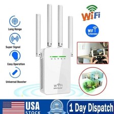 1200Mbps WiFi Range Extender Repeater Wireless Amplifier Router Signal Booster
