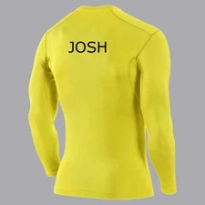 Personalised Mens Compression Armour Base Layer Top Long Sleeve Thermal Sports
