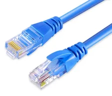 NEW CAT6A Ethernet UTP Network Patch Cord Snagless 24AWG, White/Blue 5'-35'