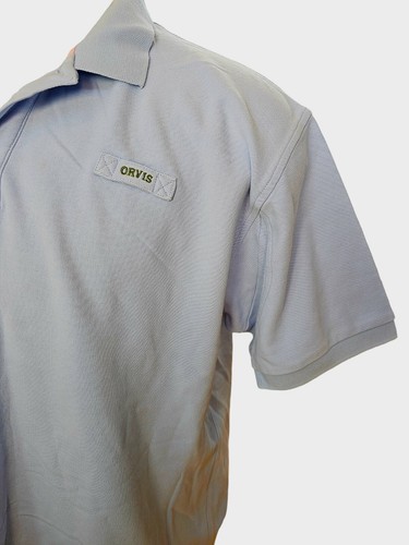 ORVIS Polo Shirt Mens 2XL XXL Light Blue Heavy Cotton Performance Short Sleeve - Picture 2 of 12