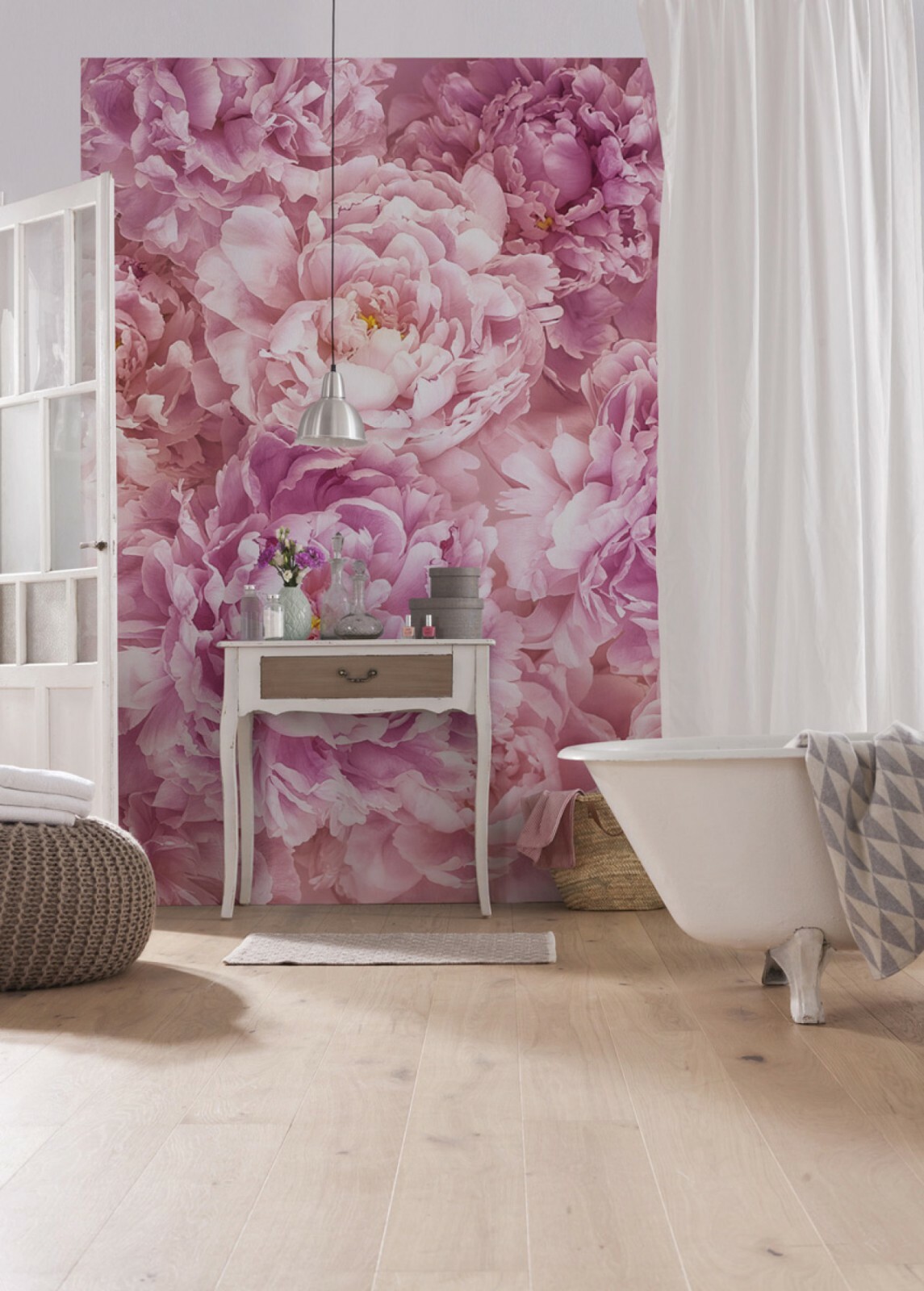 Pink Floral Wallpaper 8x6 Ft flowers wall covering girly room wall murals