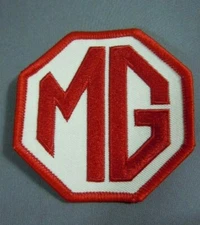 MG Red Octagon Iron-On British Automotive Car Patch 2.75"