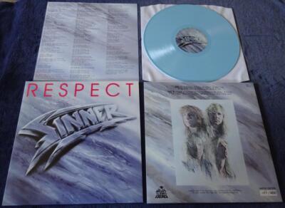 SINNER- Respect LIM.+NUMB.400 LIGHT BLUE VINYL rare NOTVD mat GERMAN METAL