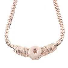 Snap Jewelry Rose Gold Designer Necklace Fits 18-20mm Ginger Style Charm 18" NEW