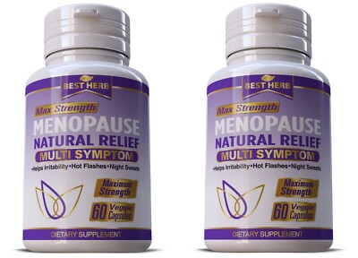 2 PACK Menopause Relief Supplement 120 Pills REDUCES HOT FLASHES Promotes Mood